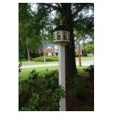 White Bird House on White Pole