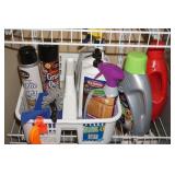 Shelf lot of Cleaning Supplies