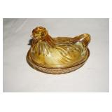 Small Amber Chicken on  Nest