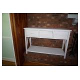 Large White Wooden Table with 3 Drawers