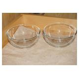 Two Clear Glass Small Serving Bowls