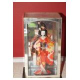 Geisha Girl Figurine in Class Case
