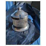 Vtg Silver Plated Mustard or Jam Pot