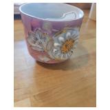 Vtg Victorian Style pink Lusterware Porcelain Cup