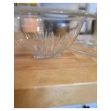 Vtg Footed Glass Mixing Bowl