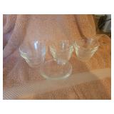 7 Vtg Pyrex Clear Glass Scalloped-rim Custard Cups
