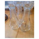 Vtg 3 Hazel Atlas Vinaigrette Cruet Decanters