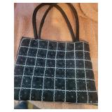 Black Checkered Evening Hand Bag