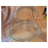 Collection of 2 Glass Lids Oval