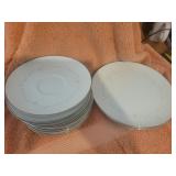 Noritake White Brook 10 saucers, 2 salad plates