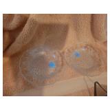 2 Vtg Pressed Clear Glass Bread Plates