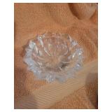 Vtg Faceted Clear Glass Dish