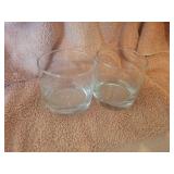 Collection of 2 Clear Short Glass Tumblers