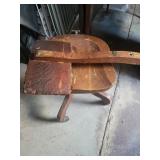 Vtg Wooden Saddle Seat  Swivel Stool needs TLC