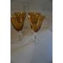 Long Stem Amber Wine Glasses
