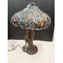 Beautiful Peacock Stained Glass  Lamp  29" h