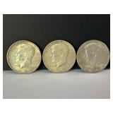 3 - 1964 Kennedy Half Dollar Coins