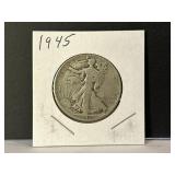 1945 Silver Walking Liberty Half Dollar Coin
