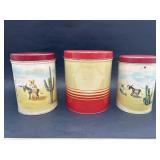 Set of 3, Old Reliable Tea & Coffee Nesting Cans