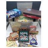 18"x11" Metal Box w/ Lid & Lots of Vtg Board Games