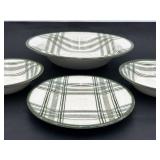 MCM Royal China Bonnie Green Plaid Underglaze 4pc