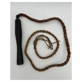 Vintage Hand Braided Leather Horse Bull Whip