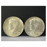 2 - 1964 Kennedy Half Dollar Coins