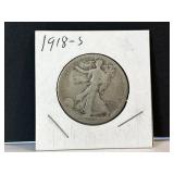1918-S Silver Walking Liberty Half Dollar Coin
