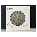 1941 Silver Walking Liberty Half Dollar Coin