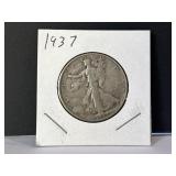 1937 Silver Walking Liberty Half Dollar Coin