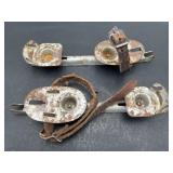 Antique Arco Strap-On Ice Skates w/ Leather Straps