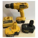 DeWalt 14.4V Cordless Drill 3 Batteries  & Charger