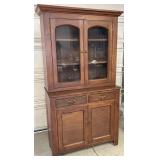 Vintage 2pc, 75.5" Tall, Hutch China Cabinet