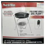 18" Folding Charcoal Grill, New in Box, MarshAllen