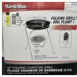 18" Folding Charcoal Grill, New in Box, MarshAllen