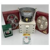 Vintage Glass Christmas Ornaments, Santa, Elsie +