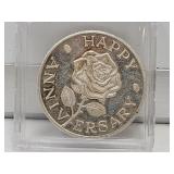 1 OZ .999 Silver Round Happy Anniversary