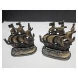 Brass Ship Book Ends