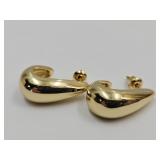 Pair of Teardrop Style Gold Tone Earrings