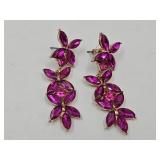 Stunning Pair Pink Crystal Earrings