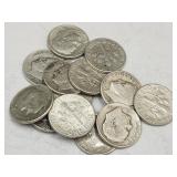14 Silver Roosevelt Dime Coins