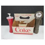 VTG Military US FLashlight Coke Adv. Tupperware