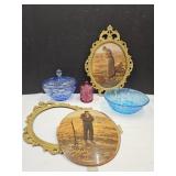 VTG Bubble Glass Frames See Pics & Glassware