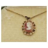 Hand Carved Cameo Necklace