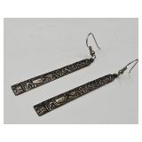 VTG Sterling Silver Native American 2 " L Dangle