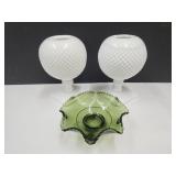 Westmoreland Rose Bowls & Footed Green Dish