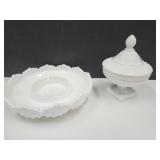 Hobnail Fenton 8" W Dish & Candy Dish