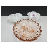 5.5" W Fenton Dish Pink Depression & HobnailFenton