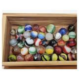 Trinket Box with Vintage Marbles, Some Uranium