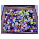 Cigar Box With Vintage Marbles, Several Uranium
